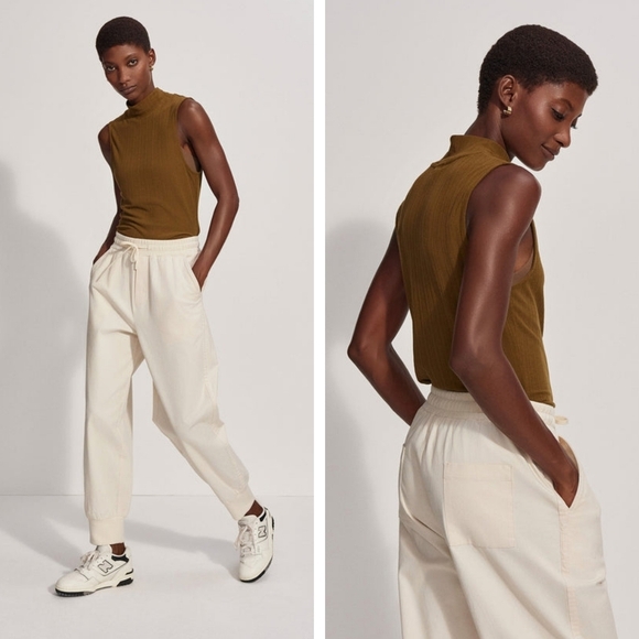 Varley Caley fitted rib Tank top military olive green size medium NEW NWT - Picture 2 of 7